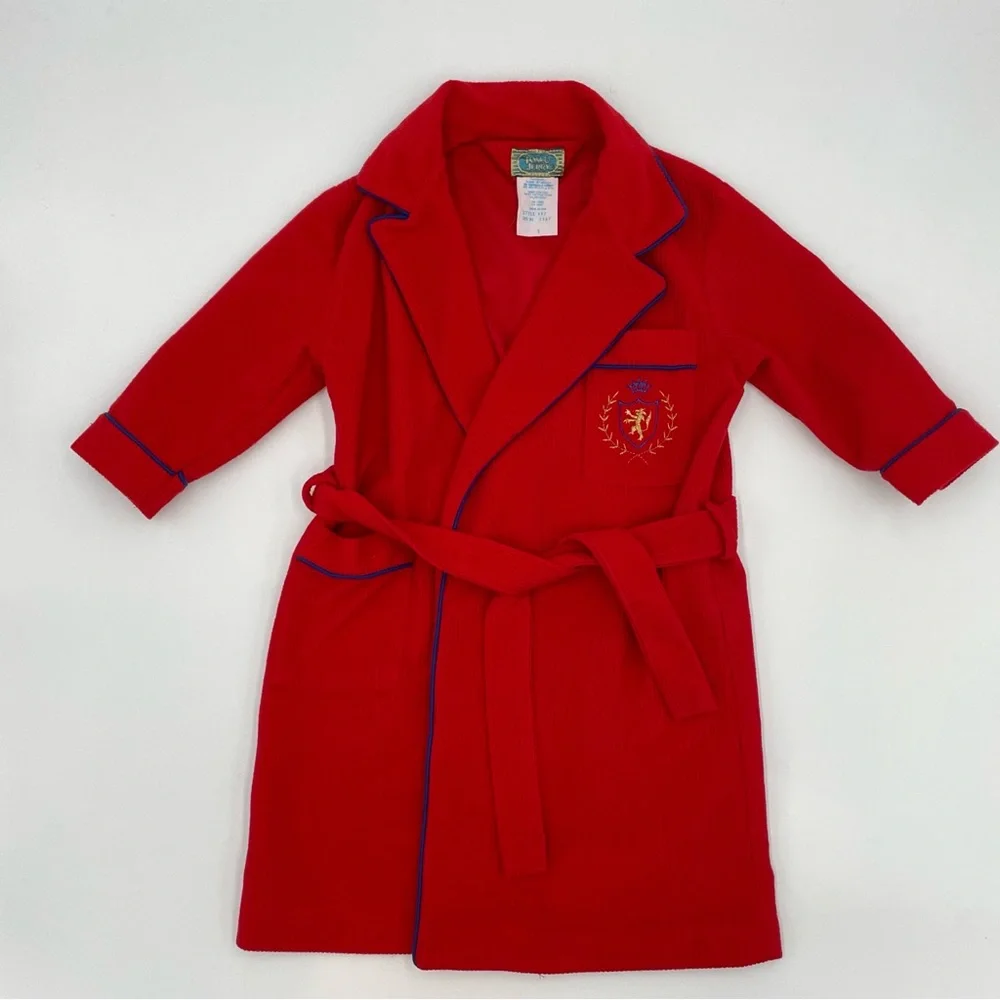 Vintage Tom & Jerry Robe‎ Child's Red Bathrobe Girl Boy Kid Size 5 Bath Belted